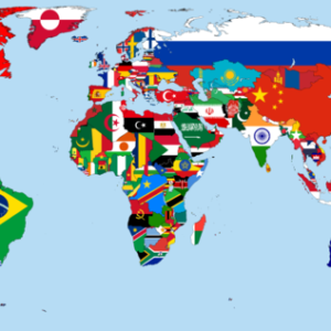 flags of the world map