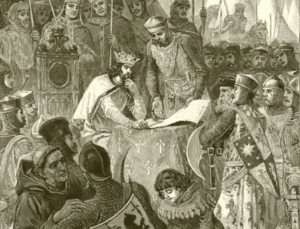 King John signing the Magna Cart)