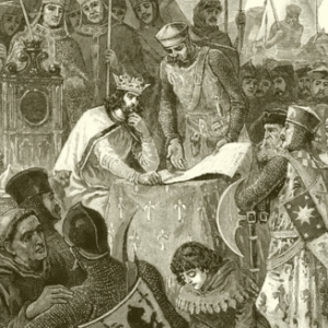 King John signing the Magna Cart)