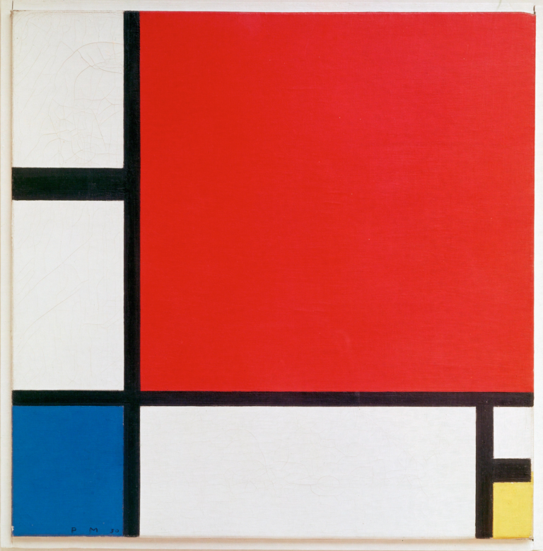 mondrian Composition with Red Blue and Yellow