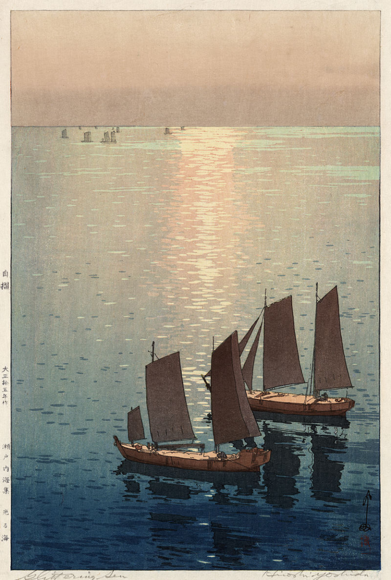 Glittering Sea, Hiroshi Yoshida shin-hanga