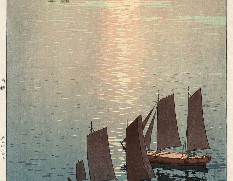 Glittering Sea, Hiroshi Yoshida shin-hanga